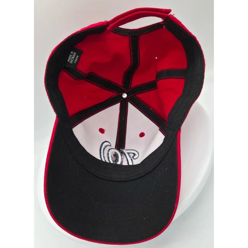 Washington Nationals Youth MLB Baseball Cap Red Adjustable Hook and Loop